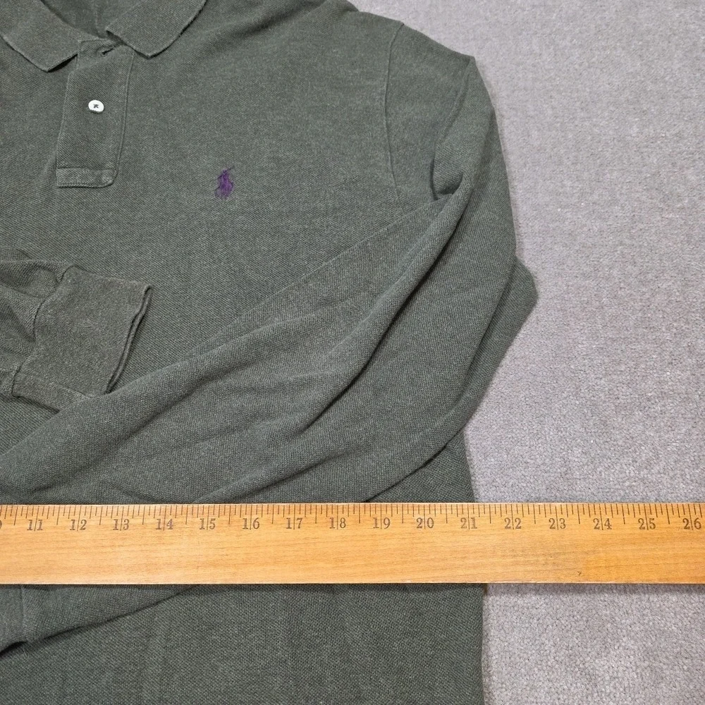 Vintage Polo Ralph Lauren Shirt Mens Large‎ Green Purple Pony Logo Long Sleeve